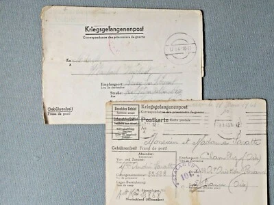 2 Belege Kriegsgefangenenpost Stalag VII A Moosburg (in Bayern) - Bild 1 von 2