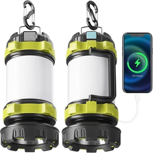 2 Pack Camping Lantern Rechargeable, Led Lantern Camping Flashlight with 4000 Ca - Picture 1 of 17