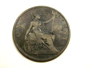 Great Britain 1901 1 Penny Coin - Picture 1 of 5