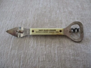 Vintage ''Shot Glass Lounge'' Garner, Iowa Beer/Bottle Opener - Picture 1 of 9