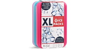 Lunch Box Ice Pack Slim Cool Coolers XL Leak Resistant Beach Bags Basket 4 Count - Picture 1 of 8