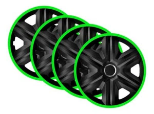4x 16" Wheel Trims Hub Caps 16 Inch Wheel Cover Trim ABS Plastic Trim FAST Green - Picture 1 of 4