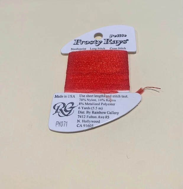 Petite Frosty Rays Thread for Needlepoint/Cross Stitch color Red Metallic #PY071 - Image 1 of 1