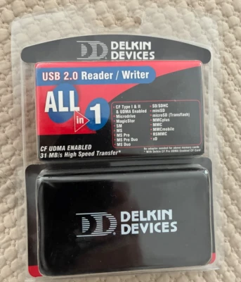 Delkin Devices All-in-1 USB 2.0 Reader/Writer New in Original Packaging - Image 1 of 2