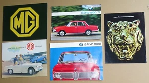 5 vintage Car brochures/spec sheets - 1965 & 1979 MG, 1965 BMW & 1976 Jaguar - Picture 1 of 6
