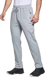 JustSun Herren Jogginghose Slim Fit Hose Gummibund Reißverschlusstaschen: Grau UK - 3XL - Bild 1 von 4