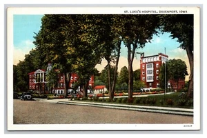 St Luke Hospital Davenport Iowa IA UNP Leinen Postkarte N24 - Bild 1 von 2