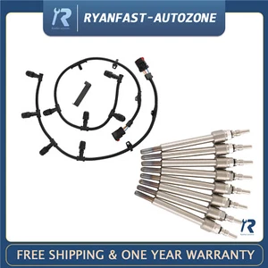 8 GLOW PLUGS ZD-13+2 Glow Plug Harness Left+right fit for 2004 -2007 Ford F250 - Picture 1 of 24