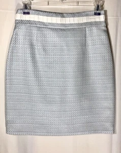 Alex Marie Powder White & Baby Blue Pencil Lined Skirt Size 8 P NWT MSRP $89 - Picture 1 of 12