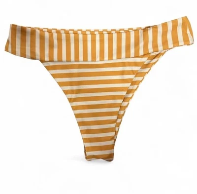 Parte inferior de bikini a rayas naranja y blanco descarada talla M Foto 1 de 4