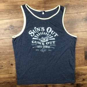 MV Sport Men Sz L Gray Yellow Tank Top Suns Out Guns Out *FLAW *Read - Picture 1 of 7