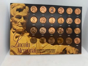 Lincoln Memorial Complete Copper Penny 1959-1982 Year Set Deluxe Display Card - Bild 1 von 5