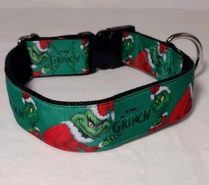 Collar de perro Navidad Grinch resistente 1,5" de ancho nuevo sin etiquetas 12-17" - Imagen 1 de 6