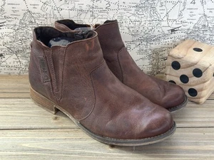 Josef Seibel Sienna Ankle Boots Brown Size 9 Leather Preppy Grunge - Picture 1 of 6