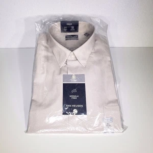 Van Heusen Men's Fitted Wrinkle Free Stone Poplin Dress Shirt 16.5" 32/33 L NWT - Picture 1 of 6