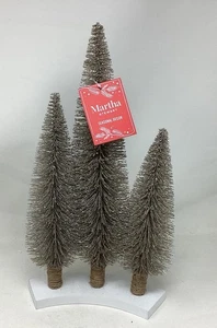 MARTHA STEWART Cepillo Botella Navidad Árboles Dorados en Base Nuevo - Imagen 1 de 5