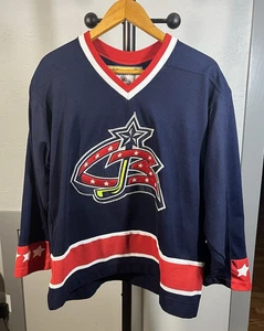 Koho Columbus Blue Jackets Navy CB Logo Hockey Jersey Size Large - Picture 1 of 11