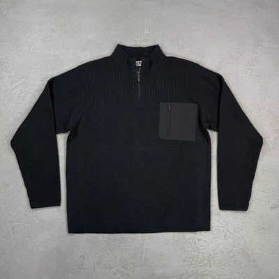 Obermeyer Acrylic and Wool Blend Partial Zip Knit Sweater Men's Large - Image 1 of 4