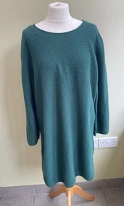COS Dark Green Boiled Wool Tunic Jumper Size Large *holes* - Picture 1 of 15