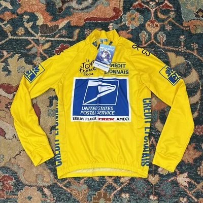 Camiseta deportiva amarilla manga larga Lance Armstrong 2004 USPS Tour De France 2004 nueva con etiquetas Foto 1 de 4