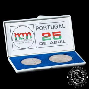 1977 - Estuche 100 & 250 ESCUDOS Plata PF - 25 de Abril - PORTUGAL - Picture 1 of 1