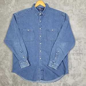Polo Ralph Lauren Herren Denim Button Down Hemd XL Langarm Blau Fronttaschen - Bild 1 von 6