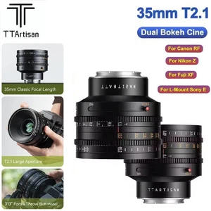 TTArtisan 35mm T2.1 Dual Bokeh Cine Lens For Sony E Fuji X Nikon Z Canon RF L - Picture 1 of 10