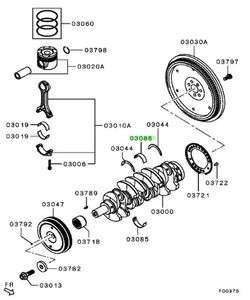 Mitsubishi Delica D:5 cojinete cigüeñal UPR 1052B256 genuino JDM - Imagen 1 de 1