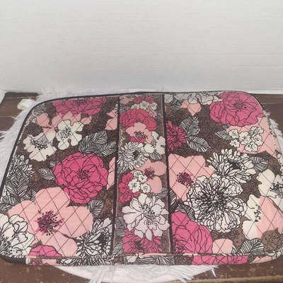 Vera Bradley Laptop Bag Mocha Rouge Zippered Tablet Sleeve Case 17x12 Pink Brown - Изображение 1 из 4