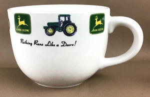 Vintage John Deere LARGE Coffee Soup Mug Nothing Runs Like A Deere Logo Gibson - Picture 1 of 13