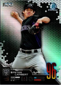 2019 BOWMAN CHROME #BTP-96 PETER LAMBERT TOP 100 REFRACTOR - Picture 1 of 2