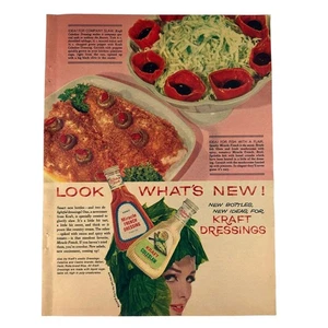 Kraft Salad Dressings Lilly Dache Salad Hat Vintage Magazine Print Ad 1960s - Picture 1 of 2