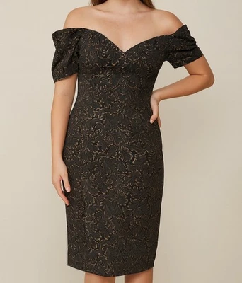 Vestido de Colección All That Jazz Fuera del Hombro Años 90 Talla 6 Negro Barroco Glamour Foto 1 de 4