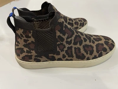 Bota para mujer Rothy 10,5 Chelsea gato salvaje estampado de leopardo animal gato Rothys sin cordones Foto 1 de 4