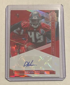 2019 Panini Donruss Elite Devin White Auto RC #12/99 - Bucs/Raiders Color Match - Bild 1 von 2