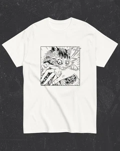 Cat Attack Manga Shirt Funny Anime Comic Graphic Tee Gildan Unisex T-Shirt S-5XL - Picture 1 of 13