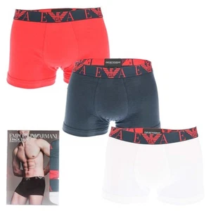 Men's Underwear Emporio Armani 3 Pack of Trunks in Multicolour - Picture 1 of 1
