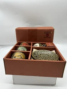 Always Azul Pottery Espresso Cups & Saucers Set Mugs USA Bohemian Leopard UNUSED - Picture 1 of 12