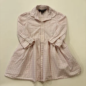 Vestido Ralph Lauren Niños Niñas 2T Manga Larga Rosa/Blanco Talla - Imagen 1 de 9