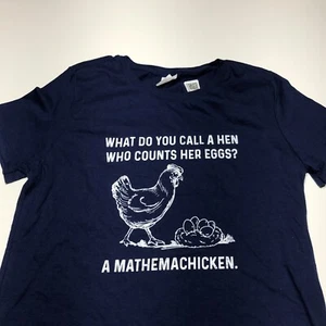 Unbranded T-Shirt Womens Size Small Chicken Graphic Funny Blue Short Sleeve NWT - Picture 1 of 11