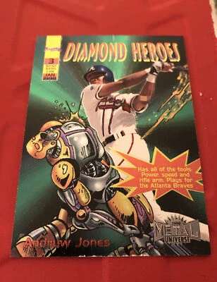 Tarjeta de héroes de diamantes Fleer Metal Universe 1998 Andruw Jones #DH3 Foto 1 de 2