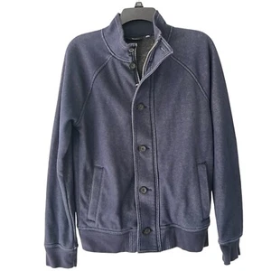 MARC ANTHONY Mens Size Small Navy Blue Zip Button Up Lightweight Jacket Casual - Picture 1 of 10