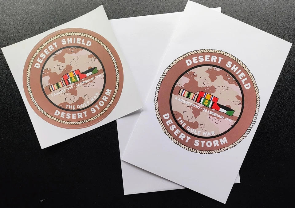 Desert Shield Storm Remember Card Camo Persian Gulf War Saddam Hussein Invasion - Image 1 of 4