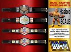 WWF / AWA Zestaw 4 niestandardowych ręcznie robionych pasów zapaśniczych Hasbro Scale