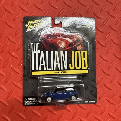 JOHNNY WHITE LIGHTNING HOLLYWOOD ITALIAN JOB MINI COOPER, BLUE, 1:64 NIB - Image 1 of 4