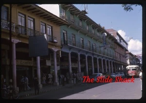 Uruapan Mexico street scene plaza hotel old cars city bus 1965 Kodachrome slide - Picture 1 of 1