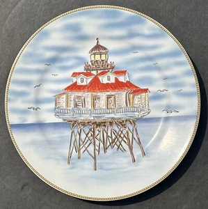 Royal Norfolk Salad Dessert Plate Lighthouse Seascape Nautical CHESAPEAKE BAY? - Picture 1 of 2