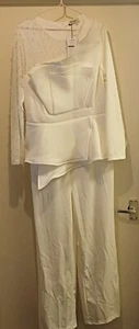 Ladies Aomei White One piece Trouser Formal Outfit Size M - Picture 1 of 4