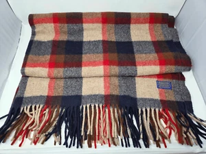 MANTA PENDLETON VINTAGE 100% PURA LANA VIRGEN FLECOS CUADROS 50" X 63" HECHA EN EE. UU. - Imagen 1 de 5