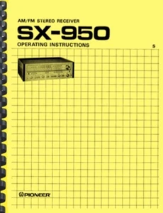 Pioneer SX-950 Stereo Receiver OWNER'S MANUAL and SERVICE MANUAL - Picture 1 of 10
